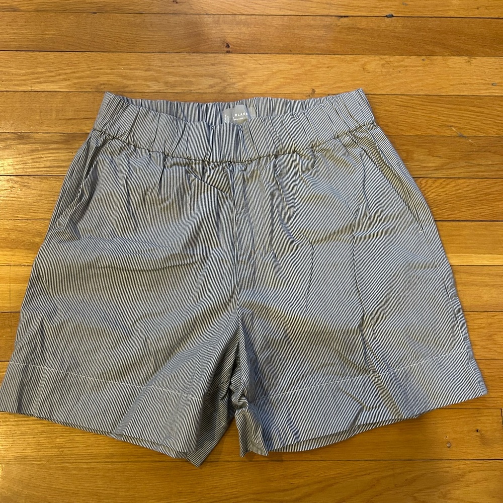 Everlane Black and White Striped Shorts